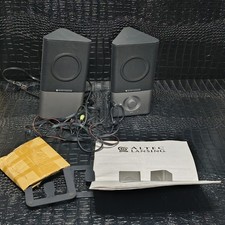 Altec Lansing 220 Computer Amplified Speaker System Tested Works Gray/ Black picture