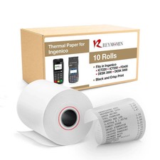 Thermal Paper Rolls for Ingenico Desk 3500, 5000, Move 10 Rolls, White  picture