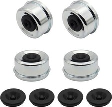 2.75 inch Trailer Hub Bearing Dust Caps 4PCS Trailer Axle Grease Cap with 4 R... picture