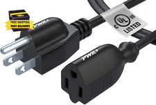 3 Ft Universal Power Extension Cord Cable Extender - 18AWG NEMA 5-15P to 5-15R S picture