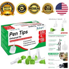 Universal Pen Tips 32G x 4mm 5/32 Thin-Wall 100 Pack Replacement Tips picture