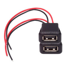 2 Pack 2Pin Open Cable to USB 2.0 Female DC 5V 3A Flush Mount Charging Socket Po picture