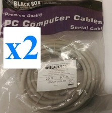 x2 20ft EDN12H-0020-MF Black Box DB9 9-Pin RS232 Male Female M/F Serial Shielded picture