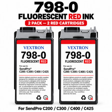 SL-798-0 Red Postage Ink Cartridges 2 Pack Compatible Pitney Bowes SendPro picture
