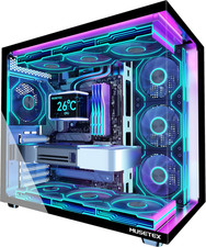 Y6 PC Case, Pre-Installed 7 Infinity Mirror PWM ARGB Fans, ATX Mid Tower Compute picture