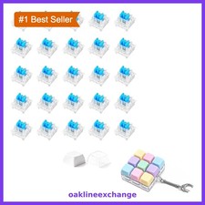 CMTDRE Mechanical Keyboard Blue Switches, 25 Pieces White picture