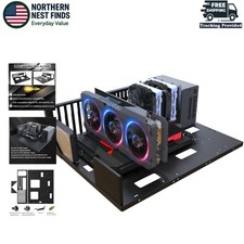 Sleek Black Gaming Computer  Bench for Effortless Upgrades & Airflow picture