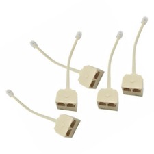5PCS Landline Converter extension cord adapter RJ11 Splitter Two Way Telephone picture