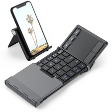 iClever BK08 Foldable Keyboard with Touchpad for Phone and Tablet, Gray picture