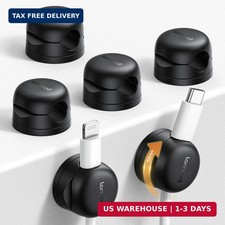 Lamicall 6 Pack Rotatable Cord Organizer, 1s Lock Spring Cable Holder Clips picture