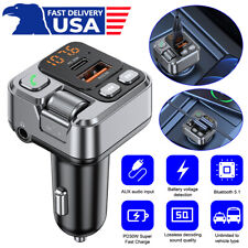 Bluetooth5.1 Car Adapter FM Transmitter USB 3.5mm audio AUX Handsfree MP3 Player picture
