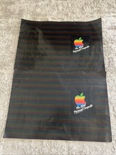 Vintage Apple Computer Mac Book Cover / Poster Rainbow Logo Early 80s Set Of 2 picture