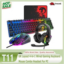 ZIYOULANG T11 UK Layout 4-in-1 Wired Gaming Keyboard Mouse Combo Headset For PC picture