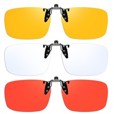VIEWBETTER 3 Pack Clip On Blue Light Blocking Glasses for Eyes Strain/Light-S... picture