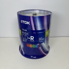 TDK CD-R 80 Min 700MB 75 Pack Color Music Recordable  Blank Discs New Sealed picture