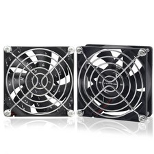 80mm 12V DC Fans Moisture-Proof Fan 2 Packs 3500 RPM High Speed 2 Wires 3-Pi... picture