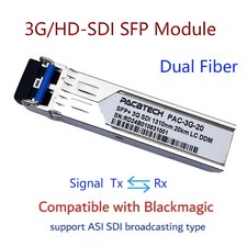 3G SDI SFP+ Transceiver Simplex Single Fiber LC 20KM Module for Blackmagic picture