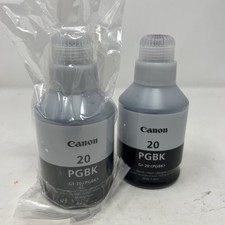 Canon 3383c001 GI-20 PGBK Black INk Lot of 2 Genuine New OEm OPen Box (A5) picture