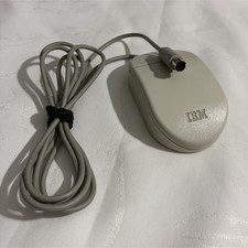 IBM PS/2 Wired Mechanical Ball Mouse Scroll Wheel 3-Button Gray 06H4590 picture