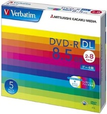 Verbatim DHR85HP5V1 Blank DVD-R DL Media Discs 2-8x Speed 8.5GB 5P Printable NEW picture