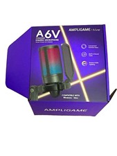 FIFINE A6V AmpliGame USB Condenser Gaming Mic RGB Lighting Black Freestanding PC picture