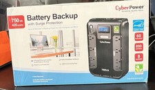 CyberPower UPS PC Battery Backup 8 Outlets 750VA 420 Watts 890 Joules New NR picture