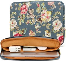 Water-Resistant Canvas 14.1 Inch Laptop Sleeve for Blue Water Hyacinth picture