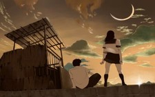 Landscape sky clouds city sun sunset moon anime girls Custom Gaming Mat Desk picture