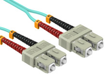 5m OM4 SC to SC UPC Duplex Corning Fiber Optic Cable Multimode 50/125 OFNR Ra... picture