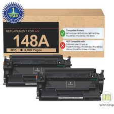 2PK W1480A Toner with Chip Compatible for HP 148A LaserJet Pro MFP 4101fdw 4001n picture