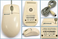 Vintage Microsoft IntelliMouse PS/2 Serial Ball Mouse Beige Part 68874 picture