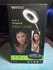 New VIVITAR 2-in1 light Ring Vlogging Desk Lamp LED With Adjustable Phone Holder picture