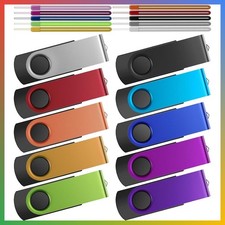 2GB USB Flash Drives 10 Pack Mixed Colors USB 2.0 Jump Thumb Memory Stick picture