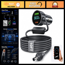 12V/24V to 30V DC Car Adapter for Starlink Mini, 6.6FT Power Cord, RV/Boat Use picture