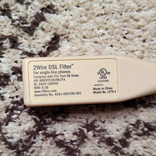 2Wire DSL Filter LFT4-1 Beige Inline Phone Line Filter RJ-11 to RJ-11 picture