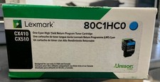 NEW Lexmark 80C1HC0 One Cyan High Yield Return Program Toner Cartridge picture