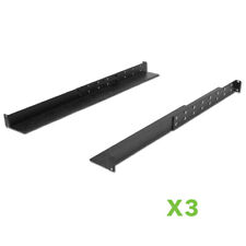 3 X Adjustable 4-Post Rack Mount Server Shelf Shelves Full Depth Rail Rails 1U picture