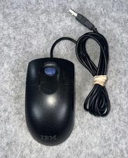 Vintage IBM MO09K Mouse Scroll 3 Button Ball Black 09N5536 09N5537 PS/2 549 picture