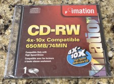 IMATION CD-RW 4X-10X  COMPATIBLE 650MB/74 MIN. NEW SEALED picture