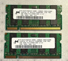 TWO Micron 2GB 2Rx8 PC2-6400S-666-12-ZZ Laptop Memory - TOTAL 4GB picture