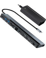 Docking Station NewQ 12-1 USB C Dual Monitor 4K HDMI Hub Power Adapter NQ-DK-02 picture