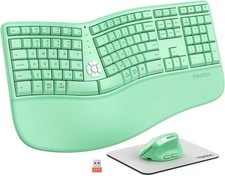 MEETION Ergonomic Keyboard Mouse Combo - Split Vertical Green picture