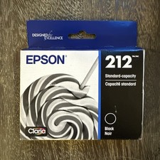 New Sealed Epson 212 Black Ink Cartridge T212120 Exp 03/2029 Genuine Sealed Box picture