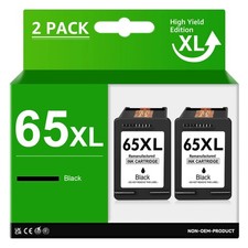 2pcs Fits HP 65XL Black Ink Cartridges picture