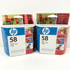 Genuine HP 58 Tri-Color Photo Ink Cartridge Lot Set of 2 C6658AN Exp 05/2009 picture