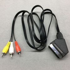 1.8m SCART to 3 RCA Phono Male Cable Plug Composite AV Audio Video TV/DVD Lead picture