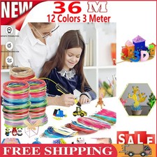 12 Colors 3D Pen Printer PLA Filament Refills High Precision 1.75mm 323 Feet US picture