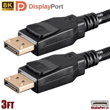 3FT DisplayPort DP 1.4 Male to Male Cable Braided HBR3 8K@60Hz 32.4Gbps HDR PC picture