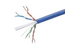 Cat6 Ethernet Bulk Cable Solid 500Mhz UTP Copper Wire 23AWG 250ft Blue CMR Wire picture
