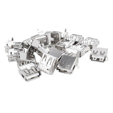 uxcell 20 Pcs USB Female Type A 4-Pin DIP Right Angle Jack 20 Piece, White picture